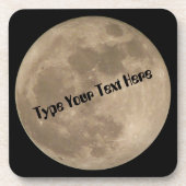 月のコースターは満月の飲み物用コースターをカスタマイズ コースター (正面)