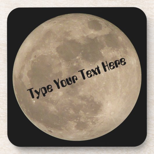 月のコースターは満月の飲み物用コースターをカスタマイズ コースター (正面)