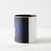 月のサインのタイポグラフィ画像のためのムーンアートのリーチ ツートーンマグカップ (中央)