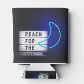 月のサインのタイポグラフィ画像のためのムーンアートのリーチ 缶クーラー (裏面)