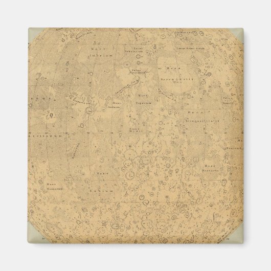 月のサーフェスマップの可視側 マグネット (正面)