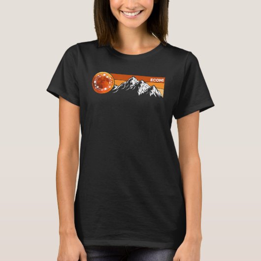 月のシャツへのエコミ、サンセットレトロCrypto Tシャツ (正面)