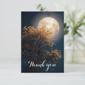 月のシルエット愛カップルサンキューカード サンキューカード (スタンド正面)