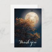 月のシルエット愛カップルサンキューカード サンキューカード (正面/裏面)