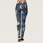 月のシームレスなパターンのステージ レギンス (裏面)