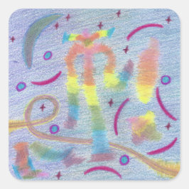 月のシールの下で歓喜の夜 スクエアシール