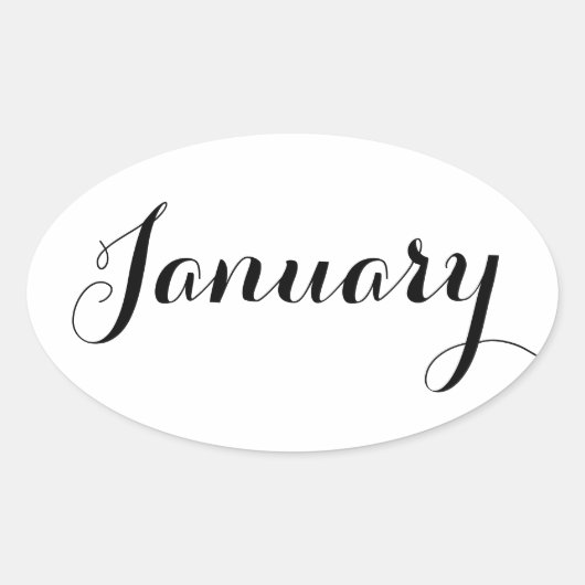 月のスタンプ： 1月 楕円形シール (正面)