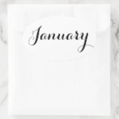 月のスタンプ： 1月 楕円形シール (バッグ)