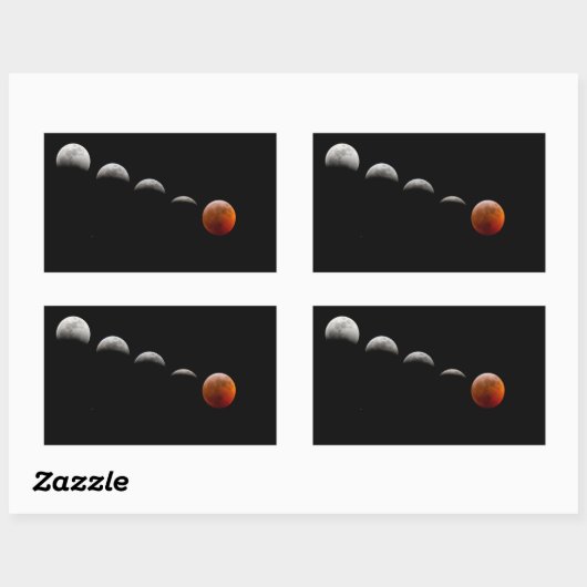 月のステッカーの完全食に月が位相 長方形シール (シート)