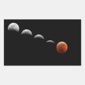 月のステッカーの完全食に月が位相 長方形シール (正面)