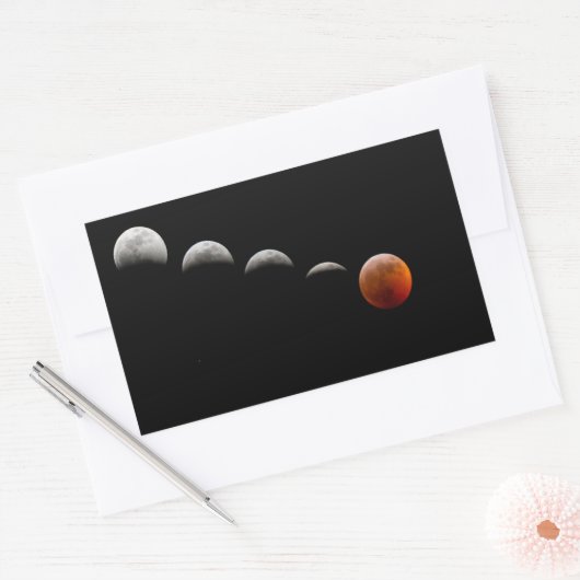 月のステッカーの完全食に月が位相 長方形シール (封筒)