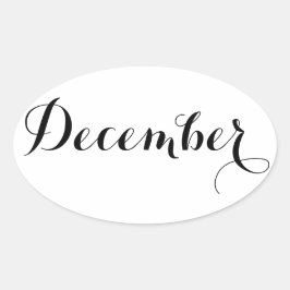 月のステッカー: 12月 楕円形シール
