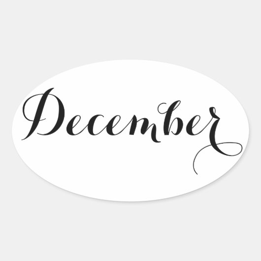 月のステッカー: 12月 楕円形シール (正面)