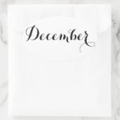 月のステッカー: 12月 楕円形シール (バッグ)