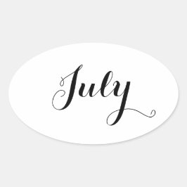 月のステッカー: 7月 楕円形シール