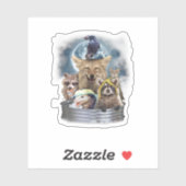 月のチームで遠吠えするごみおもしろい動物ごみ シール (シート)