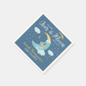 月のネイビーブルーボーイベビーシャワーの上 スタンダードカクテルナプキン (角)