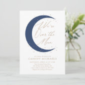 月のネイビーブルーボーイベビーシャワーの上 招待状 (スタンド正面)
