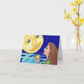 月のノテカードへの贈り物 カード (黄色い花)