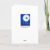 月のハロウィンの挨拶状上の魔法使い カード (裏面)