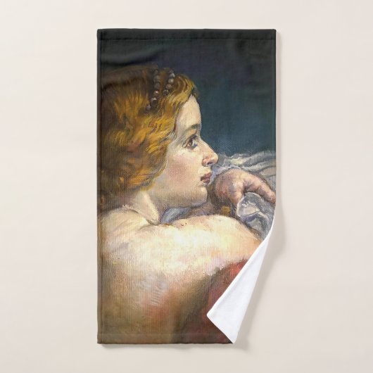 月のバスタオルのエレガント下の女性 バスタオルセット (ハンドタオル)