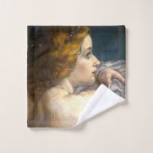 月のバスタオルのエレガント下の女性 バスタオルセット (ウォッシュタオル)