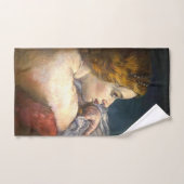 月のバスタオルのエレガント下の女性 バスタオルセット (ハンドタオル)