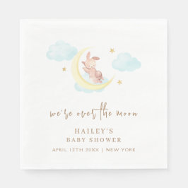 月のバニー雲の赤ちゃんシャワーの上のミニマリスト スタンダードランチョンナプキン