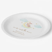 月のバニー雲の赤ちゃんシャワーの上のミニマリスト ペーパープレート (アングル)