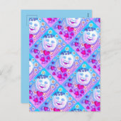 月のバレンタイン·スターズ·アンド·ハート シーズンポストカード (正面/裏面)