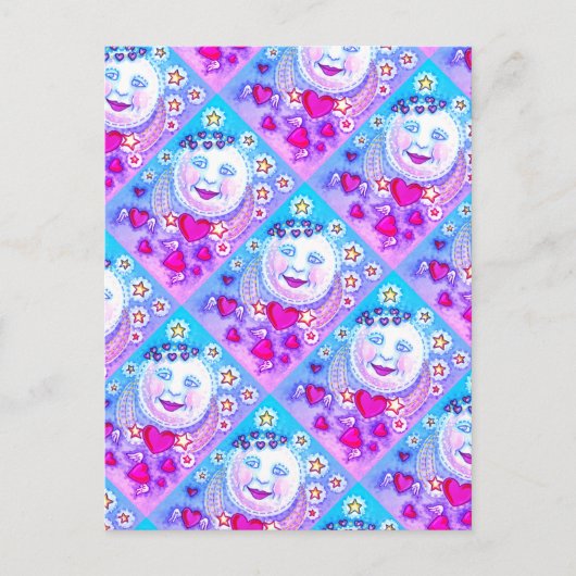 月のバレンタイン·スターズ·アンド·ハート シーズンポストカード (正面)