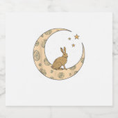 月のバンニーのウサギ スパークリングワインラベル (シングルラベル)