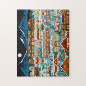 月のパズルの下の姉妹の村 ジグソーパズル (縦)