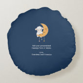 月のパターンに子羊と個別メッセージ付き ラウンドクッション (裏面)