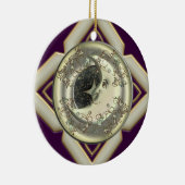 月のパーソナライズな円形のオーナメント セラミックオーナメント (右)