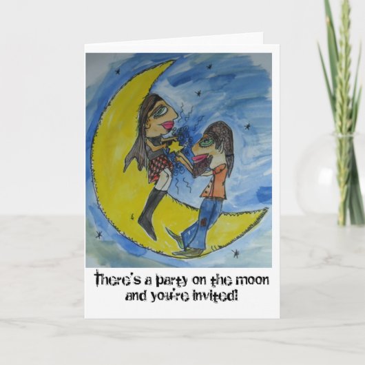 月のパーティー 招待状 (正面)