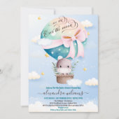 月のヒッポのベビーシャワー越え 招待状 (正面)