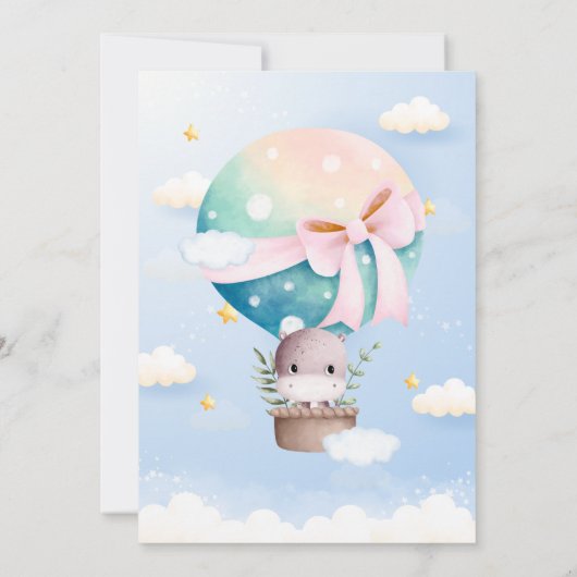 月のヒッポのベビーシャワー越え 招待状 (裏面)