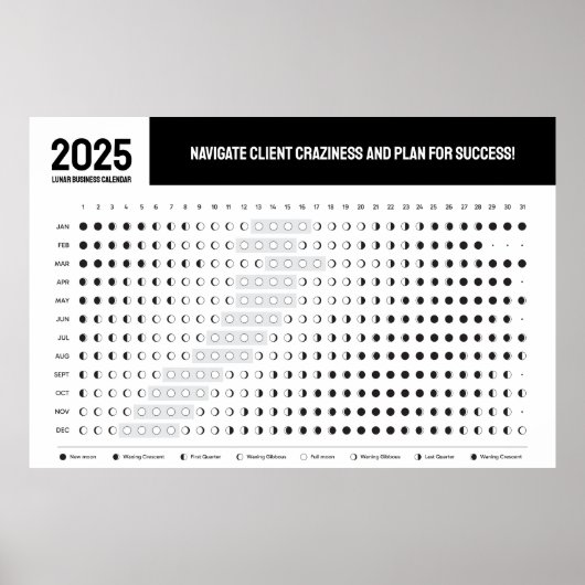 月のビジネスカレンダー 満月の愛情 ポスター (正面)