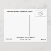 月のピラミッド、Teotihuacan、メキシコ ポストカード (裏面)