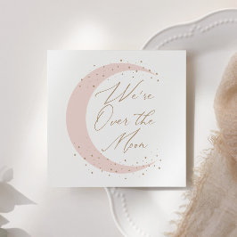 月のピンクの女の子のベビーシャワーの上 スタンダードカクテルナプキン