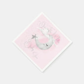 月のピンクの女の子の上に赤ちゃんシャワー スタンダードカクテルナプキン (角)