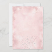 月のピンクの女の子の赤ちゃんシャワーの上で 招待状 (裏面)