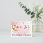 月のピンクの本のリクエストで、ベビーのための本 エンクロージャーカード (スタンド正面)