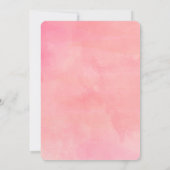 月のピンクの水色のベビーシャワーの上 招待状 (裏面)