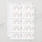 月のピンクへの赤ちゃんシャワー通路 招待状 (裏面)