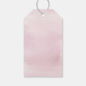 月のピンク色の赤ちゃんパーソナライズされたのシャワーのお気に入り ギフトタグ (裏面)