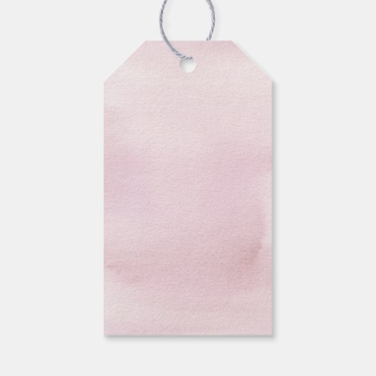 月のピンク色の赤ちゃんパーソナライズされたのシャワーのお気に入り ギフトタグ (裏面)