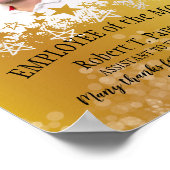 月のフェイク証明書の金ゴールド写真従業員 ポスター (角)