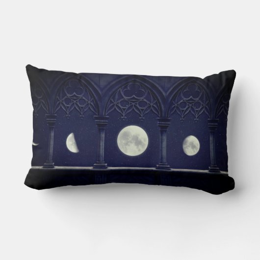 月のフェーズを持つランセットウィンドウ ランバークッション (裏面)